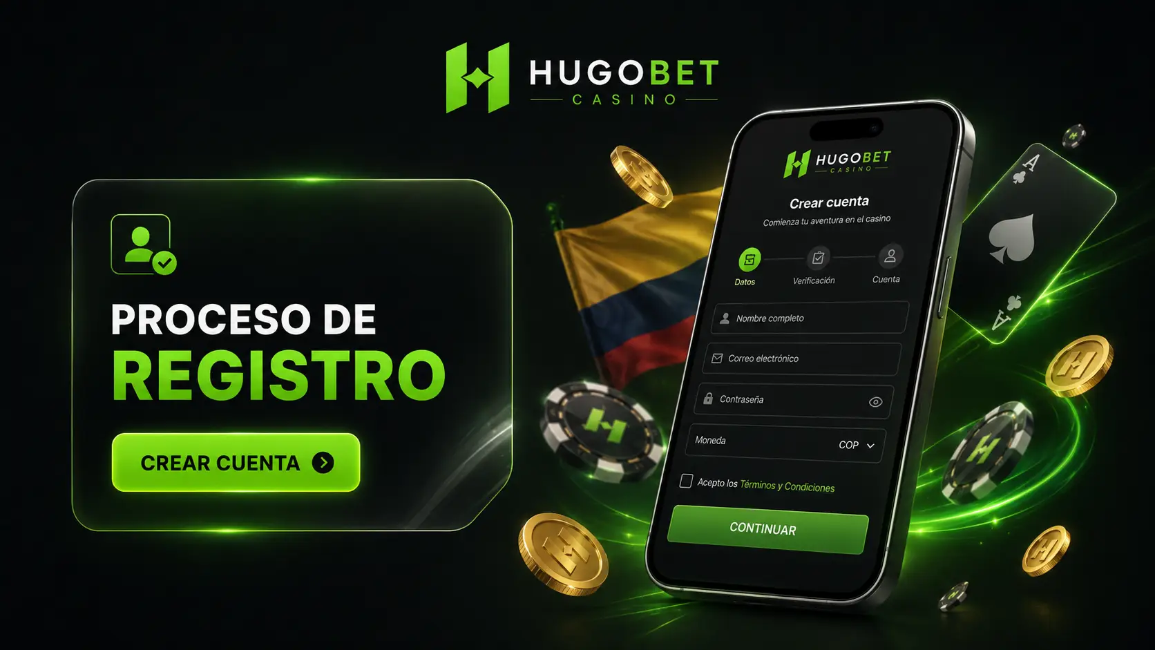 Proceso de registro en Hugobet Casino